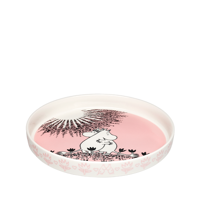 Moomin Arabia Kærlighed 30 års jubilæums fad lyserød Ø 28 cm