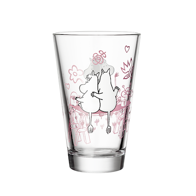 Moomin Arabia Kærlighed 30 års jubilæums glas 30 cl 2 stk.