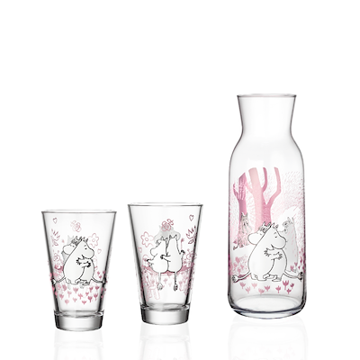 Moomin Arabia Kærlighed 30 års jubilæums glas 30 cl 2 stk.