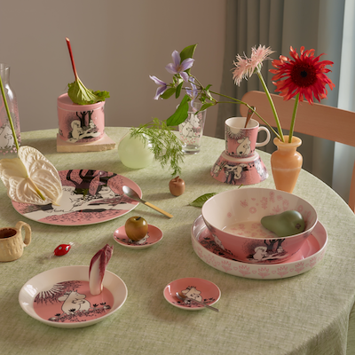 Moomin Arabia Kærlighed 30 års jubilæums krus lyserød 30 cl