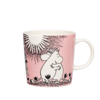 Moomin Arabia Kærlighed 30 års jubilæums krus lyserød 30 cl
