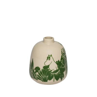 Moomin Arabia Mystisk Skov vase H 8,3 cm grøn