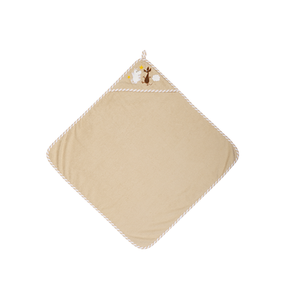 Moomin Arabia Rumeventyr babyhåndklæde med hætte beige 80x80 cm