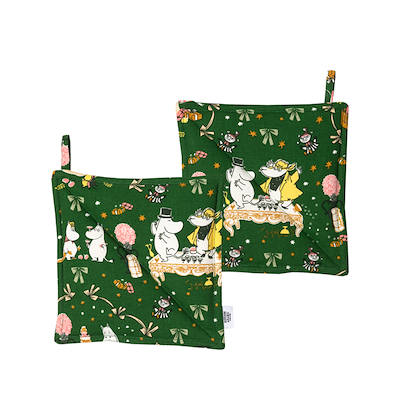Moomin Arabia Gift of Love grydelap 2 stk. grøn 22x22 cm