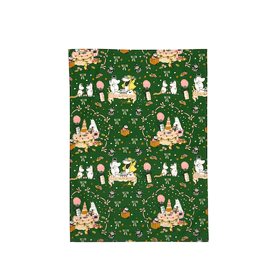 Moomin Arabia Gift of Love viskestykke mørkegrøn 50x70 cm