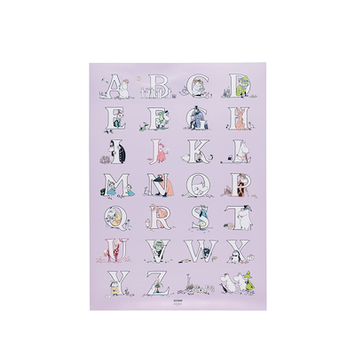 Moomin Arabia Alfabet plakat lilla 50x70 cm