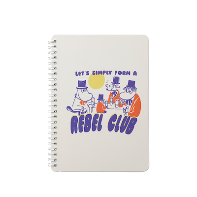 Moomin Arabia Rebel Club notesbog hvid 21,5 x 15,5 cm
