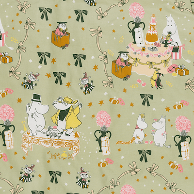Moomin Arabia Gift of Love sengetøj grøn 140x200 cm
