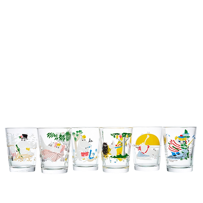 Moomin Arabia Mumi drikkeglas multifarvet 22 cl
