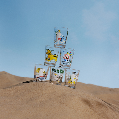 Moomin Arabia Mumi drikkeglas multifarvet 22 cl