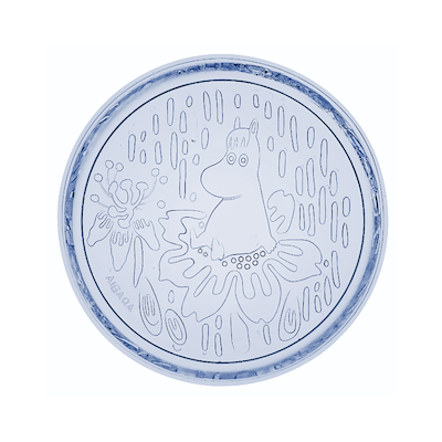 Moomin Arabia tallerken aqua blå glas Ø15,5 cm