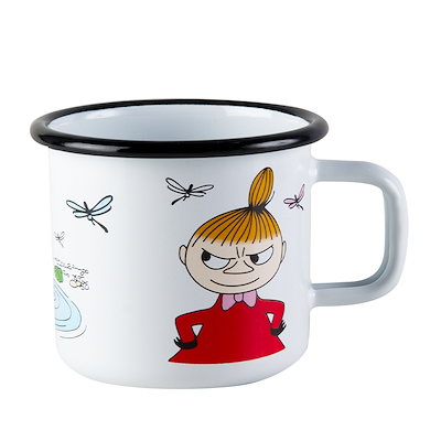 Mumi by Muurla lille my emaljekrus hvid/lyseblå 37 cl