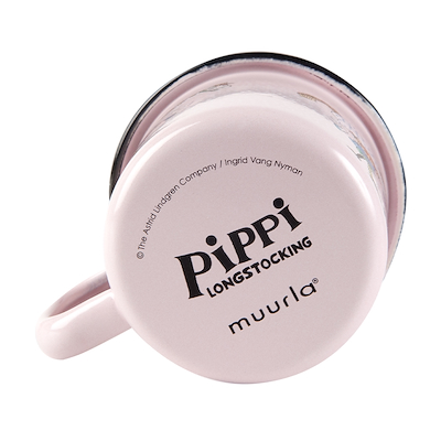 Muurla Pippi/hest emaljekrus lyserød 15 cl