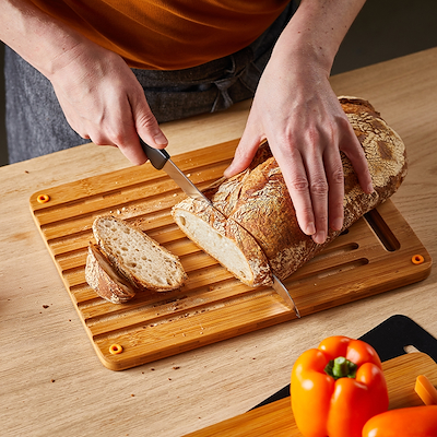 Fiskars Functional Form bambusskærebræt & brødkniv 44x27 cm