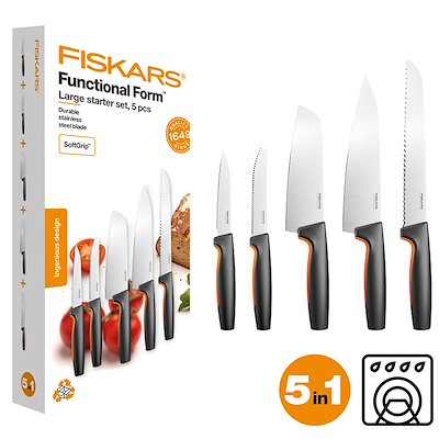 Fiskars Functional Form knivsæt sort 5 stk