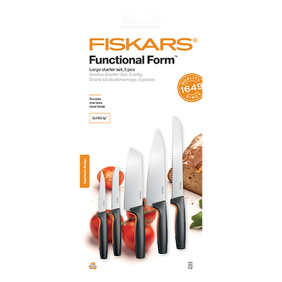 Fiskars Functional Form knivsæt sort 5 stk