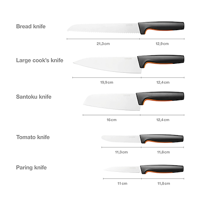Fiskars Functional Form knivsæt sort 5 stk