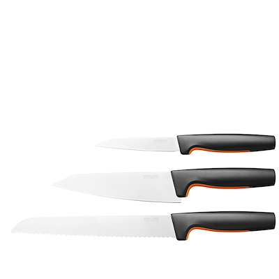 Fiskars Function Form startersæt - kokkenkniv, brødkniv & skrællekniv