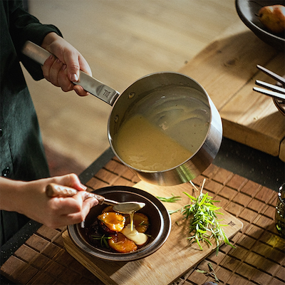 Fiskars Norden stål kasserolle med låg 1,8 liter