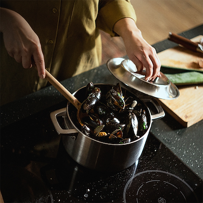 Fiskars Norden stål gryde med låg 3 liter