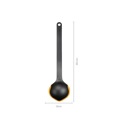 Fiskars Functional Form suppeske med silikone sort 29,5 cm