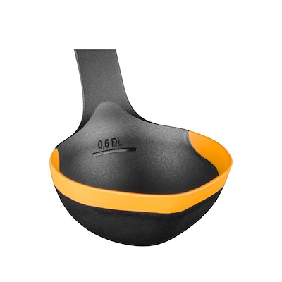 Fiskars Functional Form suppeske med silikone sort 29,5 cm