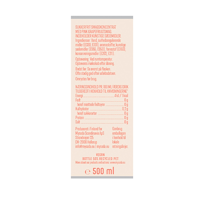 MySoda Pink Grapefrugt sukkerfri smagskoncentrat 500 ml