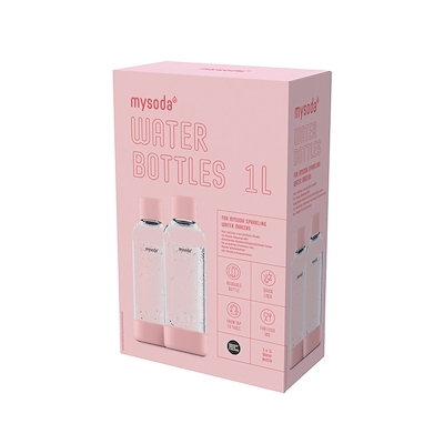 MySoda Woody flaske pink 2 stk 1 liter