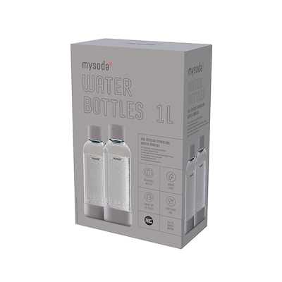 MySoda Woody flaske grå 2 stk. 1 liter