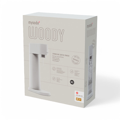 MySoda Woody sodavandsmaskine hvid inkl. flaske + kulsyrepatron