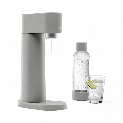 MySoda Woody sodavandsmaskine grå inkl. flaske + kulsyrepatron