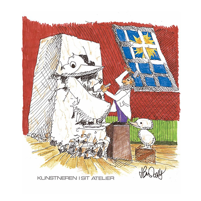 Architectmade Kunstneren i sit atelier plakat 50x70 cm