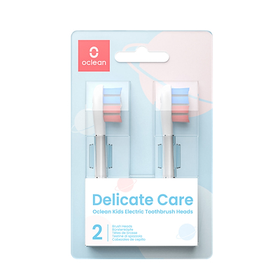 Oclean børstehoved kids 2-pak hvid