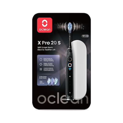 Oclean X Pro 20 elektrisk tandbørste sort med 3 børstehoveder
