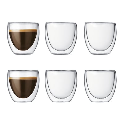 Bodum Pavina dobbeltvægget espressoglas 6 stk 8 cl