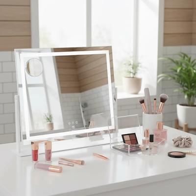 E&C by Wilfa Sparkle makeup spejl med LED