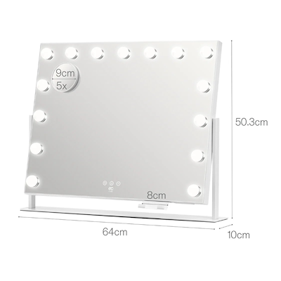 E&C by Wilfa Star makeup spejl med 15 LED