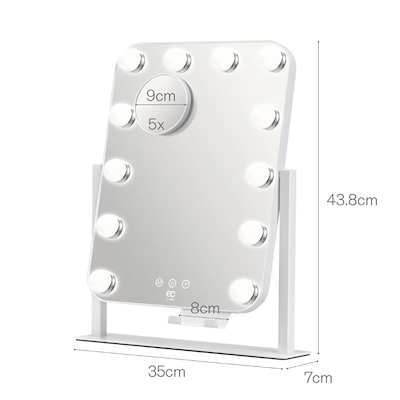 E&C by Wilfa Shine makeup spejl med 12 LED
