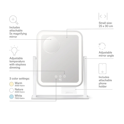 E&C by Wilfa Glowing makeup spejl med LED