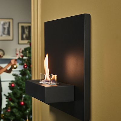 Tenderflame Square 180 vægpejs sort