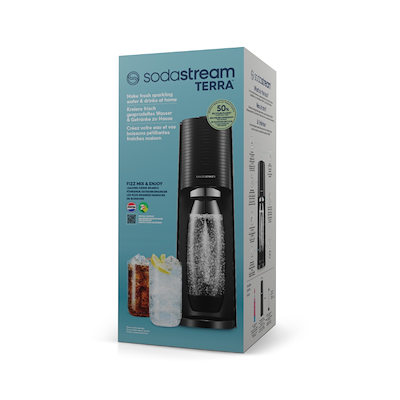 Sodastream Terra danskvandsmaskine sort 1 liter inkl. kulsyrepatron