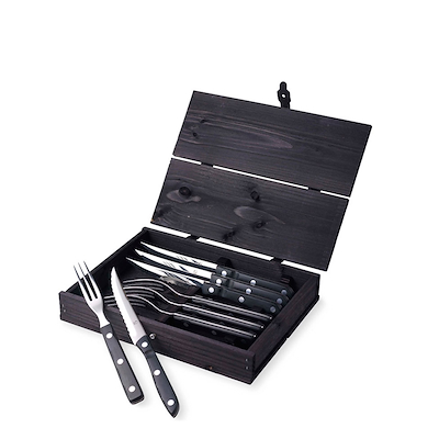 Gense Old Farmer grillbestik sort 8 dele
