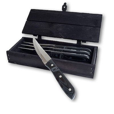 Gense Old Farmer Micarta steakknive XL 23,5 cm 4 stk. sort