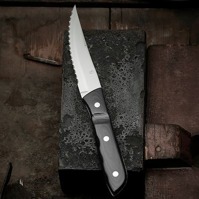 Gense Old Farmer Micarta steakknive XL 23,5 cm 4 stk. sort