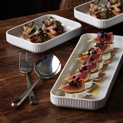 Gense Fuga serveringsgaffel mat/blank stål 22,5 cm