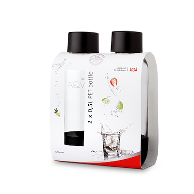 Aqvia PET flaske sort 2 stk. 500 ml