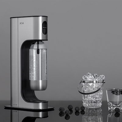 AGA Exclusive Steel sodavandsmaskine inklusiv 2 flasker og 1 kulsyrepatron