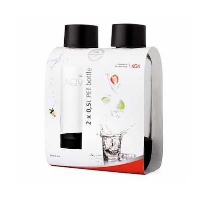 AGA/AQVIA PET flaske sort 2 stk. 0,5 liter
