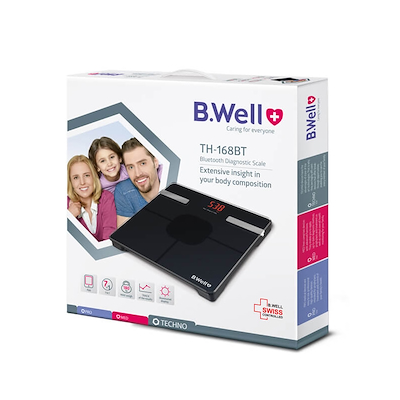 B.Well TH168 bluetooth badevægt med kropsanalyse max 180 kg
