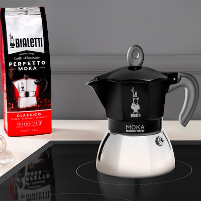 Bialetti Espressokande Moka Induction Black 4 Kop - Edition 2.0